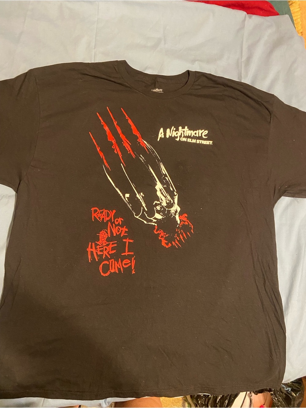 A Nightmare on Elm Street Graphic Tee — Black with Red and White Print